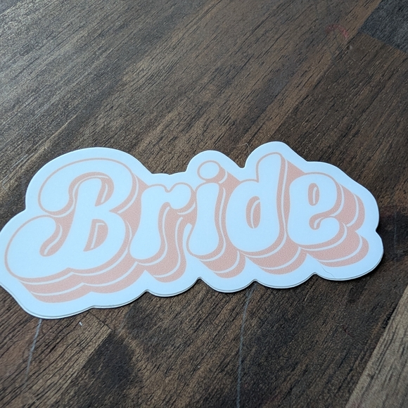 Bride Sticker with Pink Lettering - Picture 1 of 3